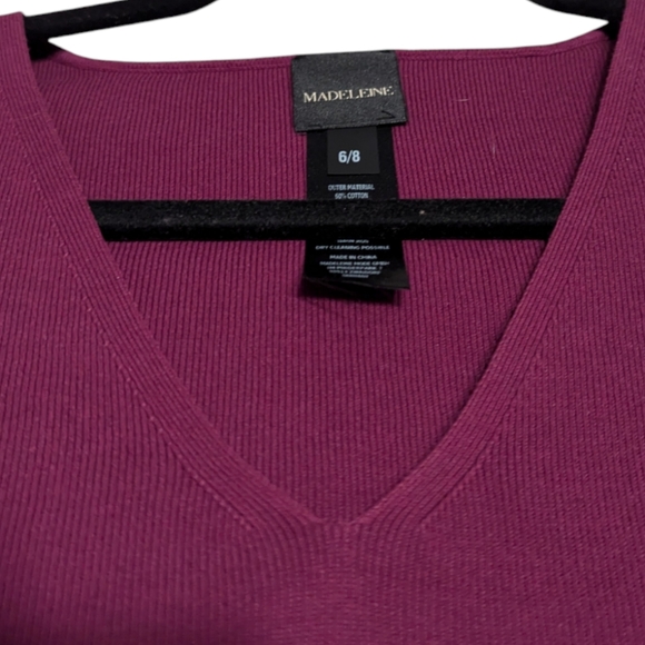 MADELEINE | Women's Short Sleeve Blouse Top | Wine | Size 6-8 Medium - German m - Picture 2 of 12